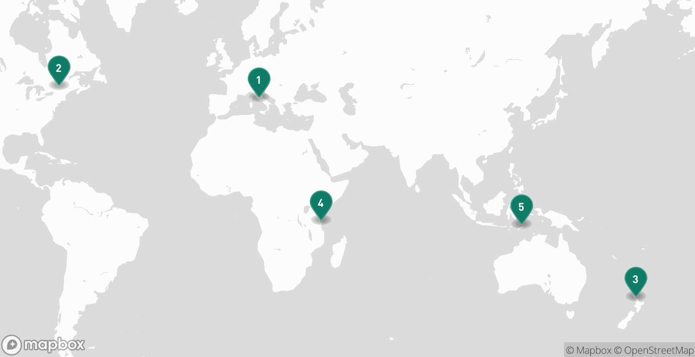Map of the five cities from June 25th, 2026