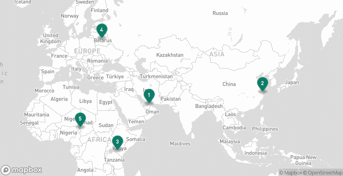 Map of the five cities from June 28th, 2026