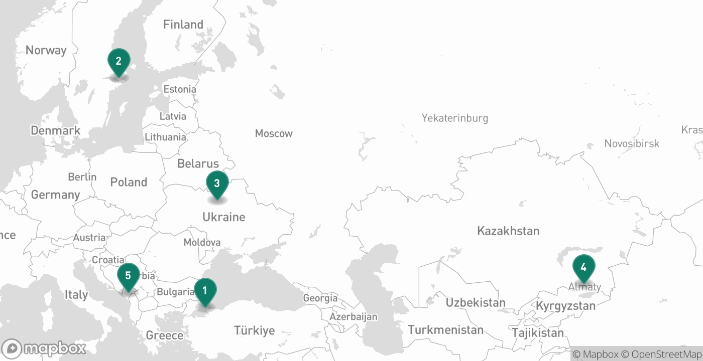 Map of the five cities from June 29th, 2026
