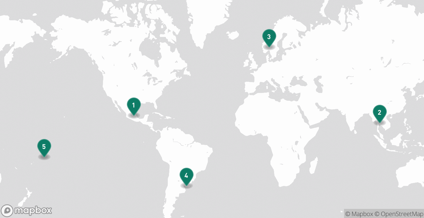 Map of the five cities from June 30th, 2026
