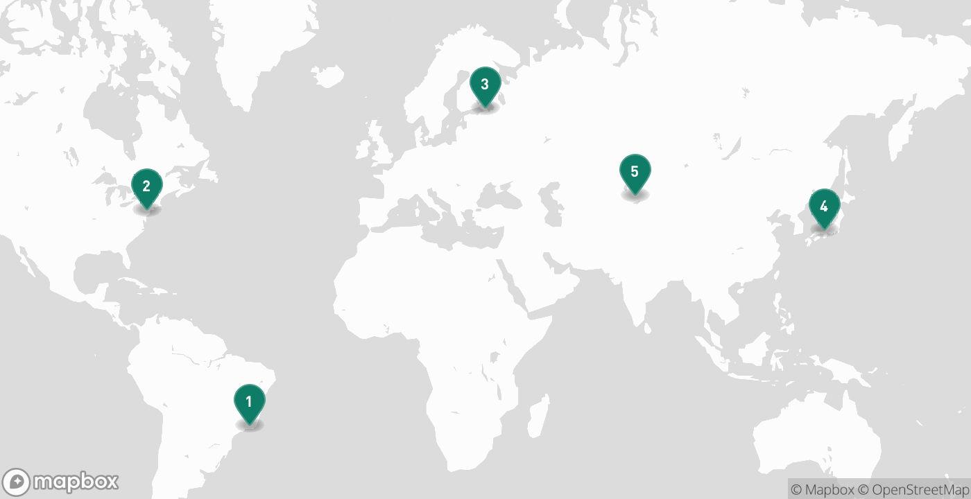 Map of the five cities from July 5th, 2026