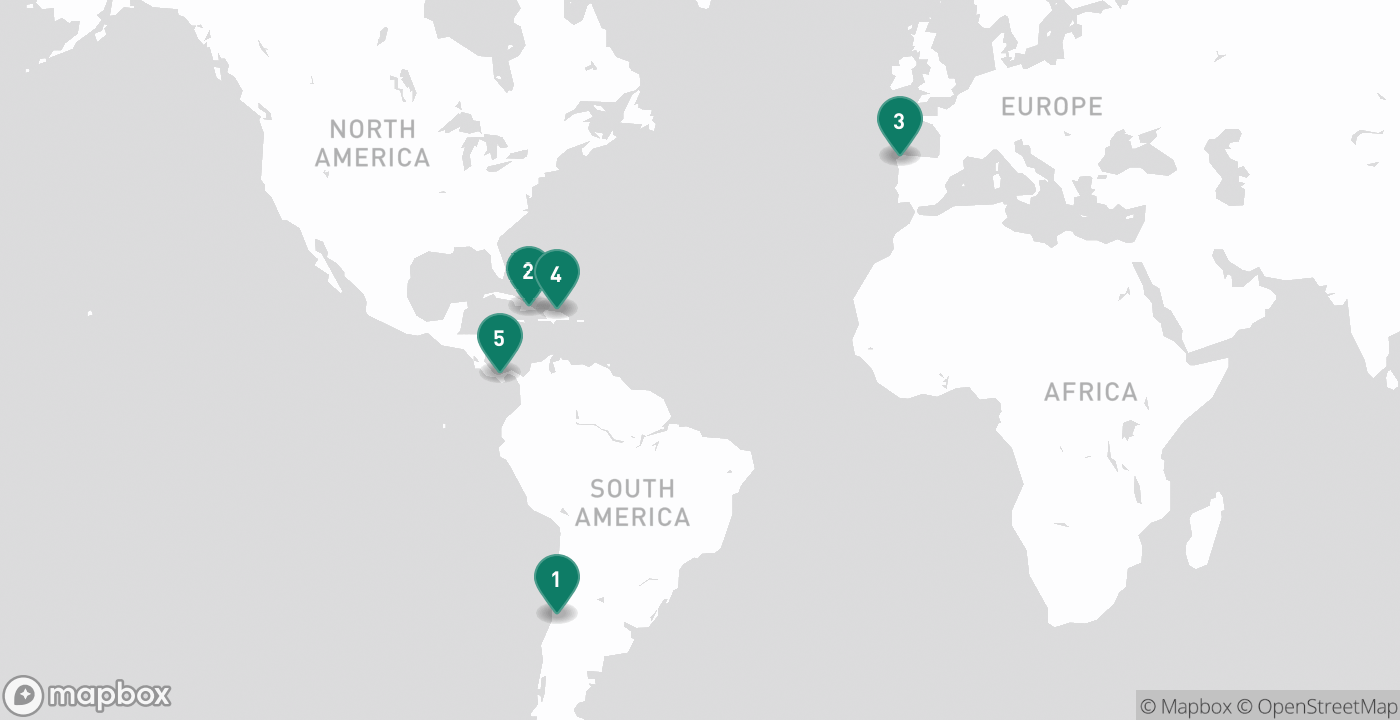 Map of the five cities from July 7th, 2026