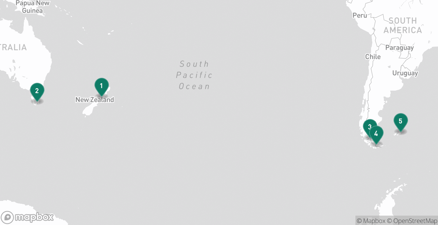 Map of the five cities from July 12th, 2026