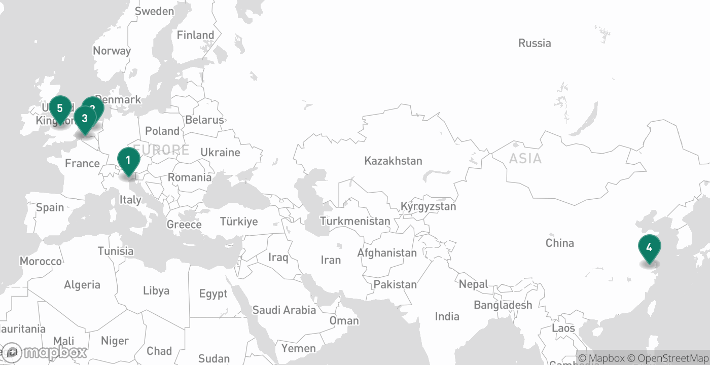 Map of the five cities from July 14th, 2026