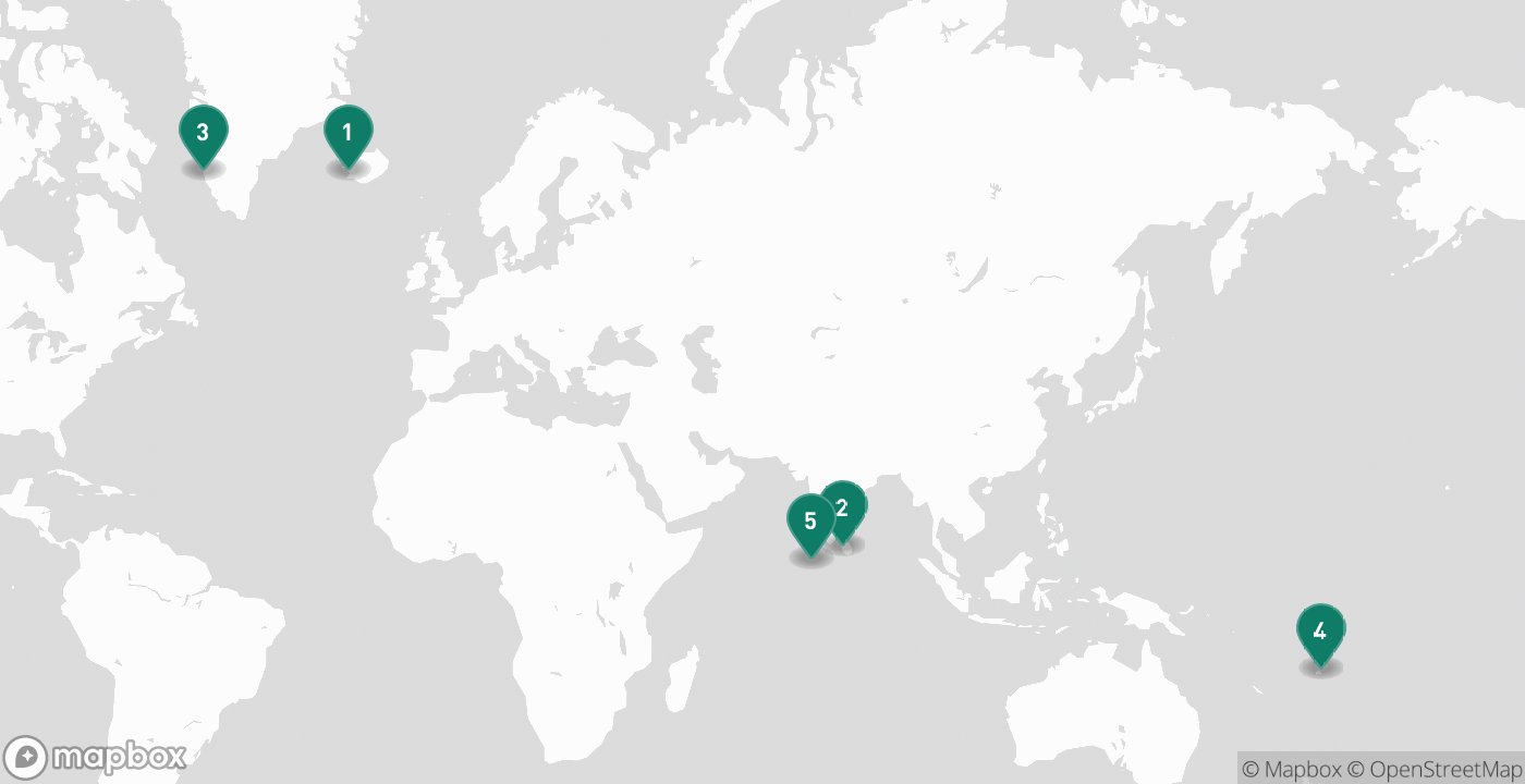 Map of the five cities from July 19th, 2026