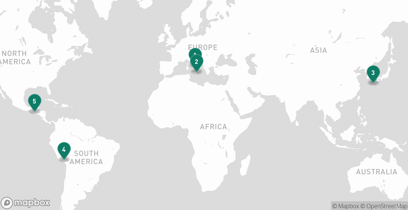 Map of the five cities from July 20th, 2026