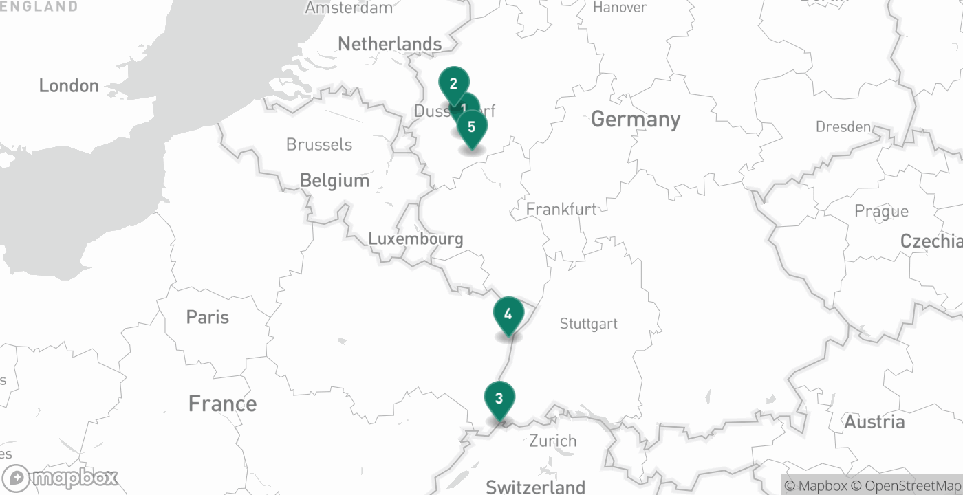 Map of the five cities from July 30th, 2026