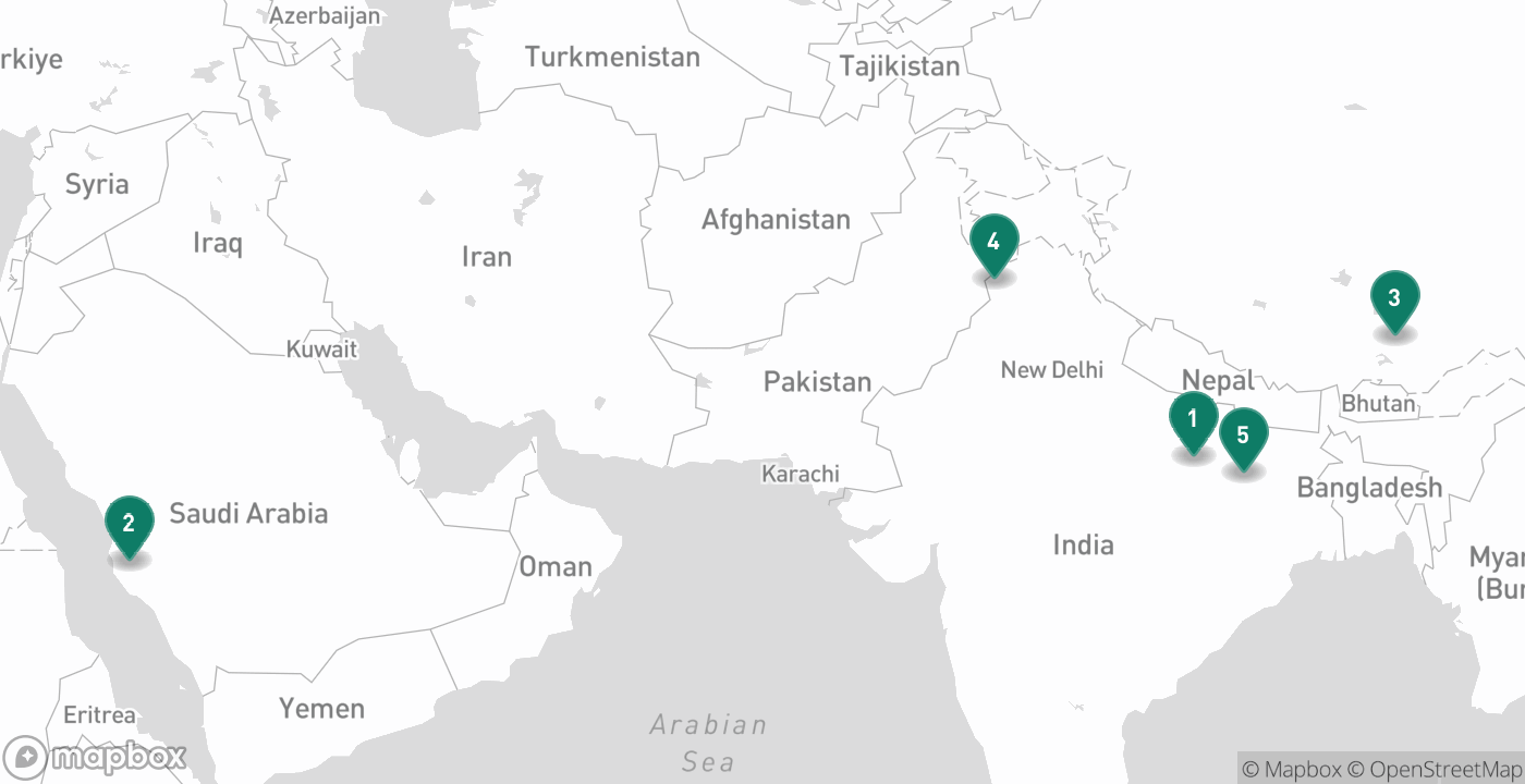 Map of the five cities from August 2nd, 2026