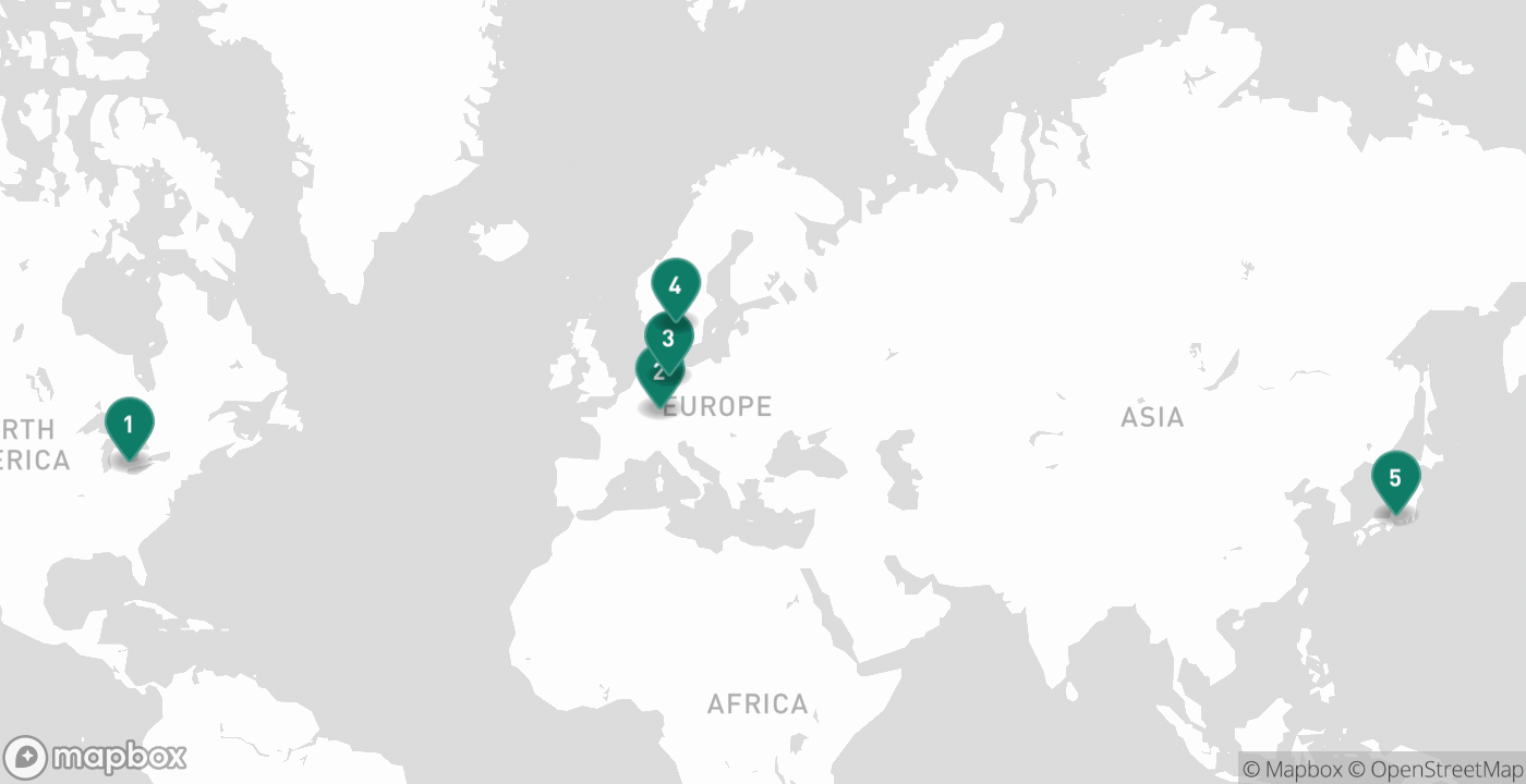Map of the five cities from August 3rd, 2026