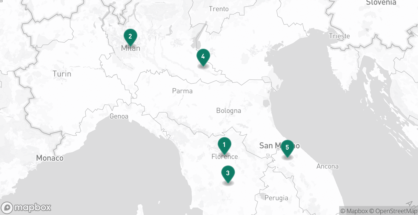 Map of the five cities from August 4th, 2026
