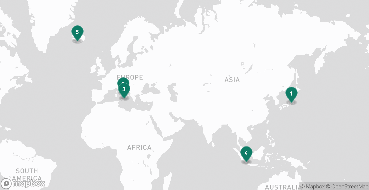 Map of the five cities from August 5th, 2026