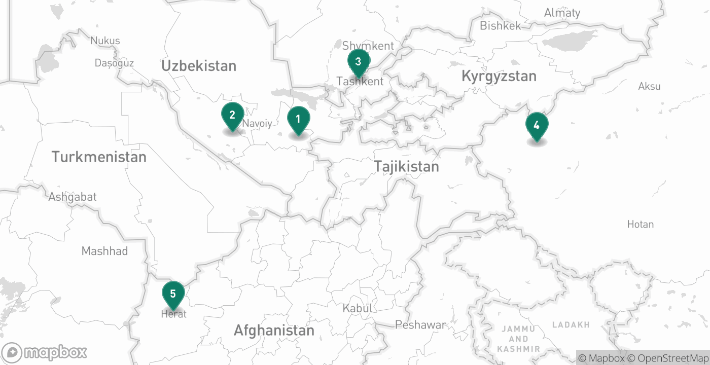 Map of the five cities from August 7th, 2026