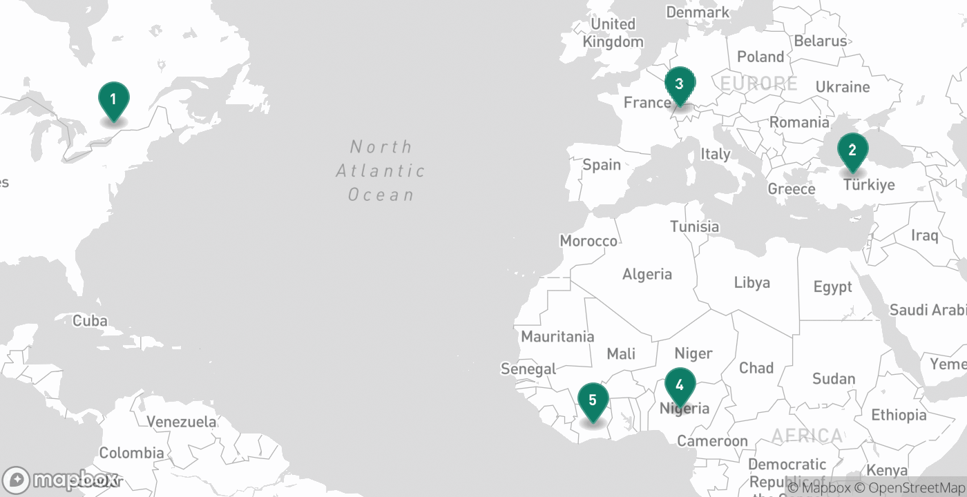 Map of the five cities from August 8th, 2026