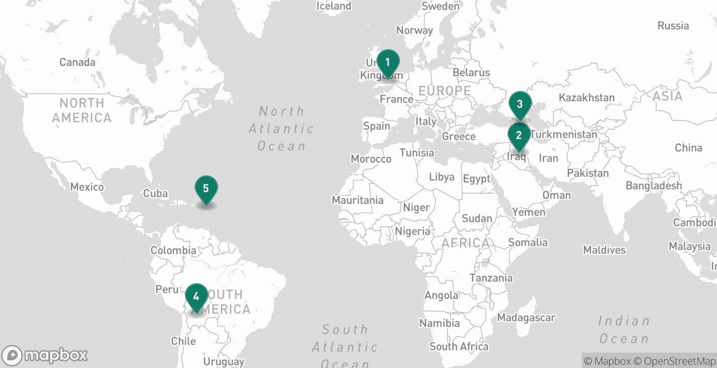 Map of the five cities from August 9th, 2026