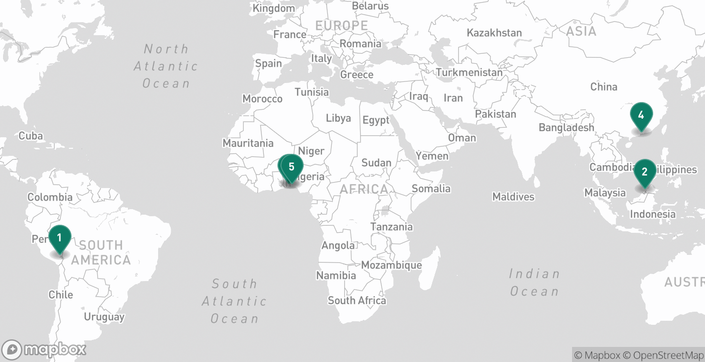 Map of the five cities from August 14th, 2026