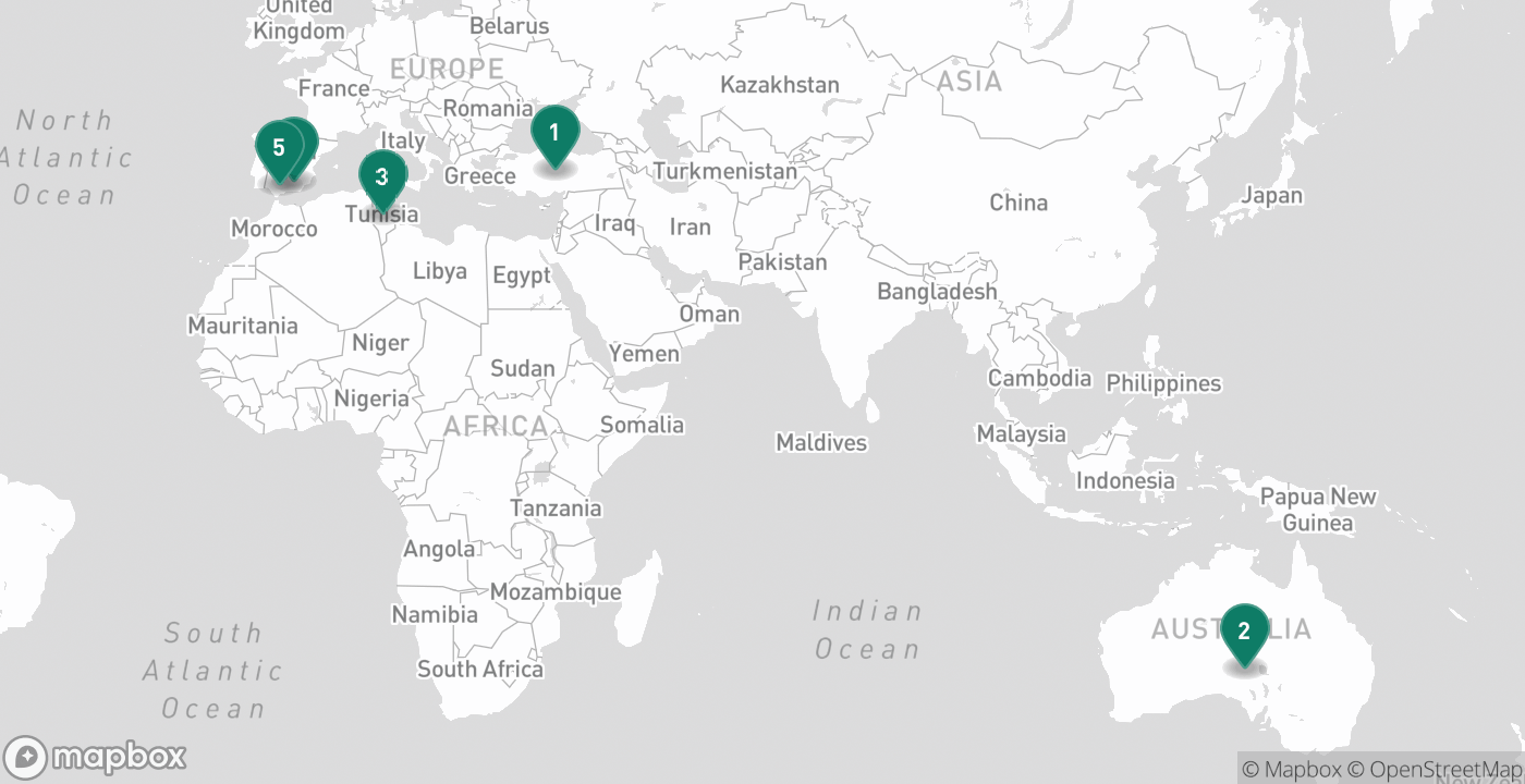 Map of the five cities from August 18th, 2026