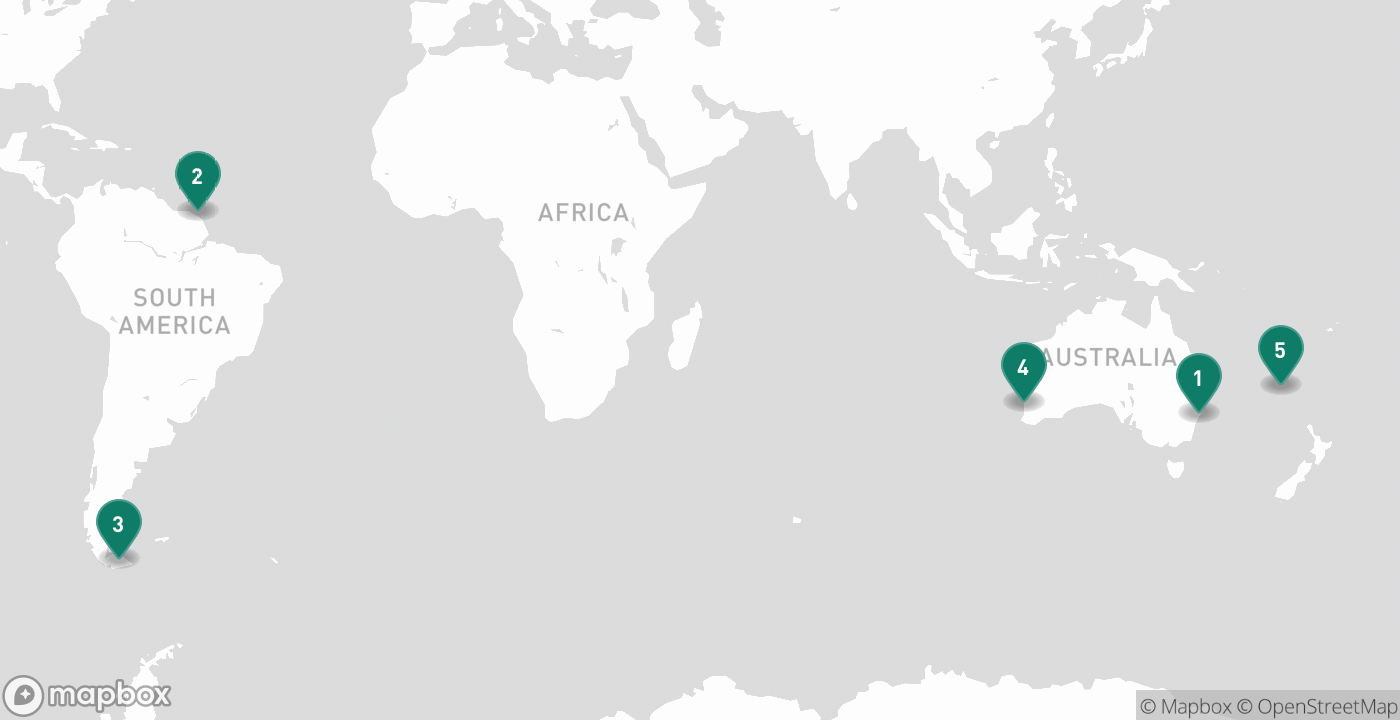 Map of the five cities from August 20th, 2026