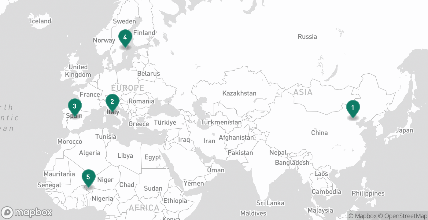 Map of the five cities from August 22nd, 2026