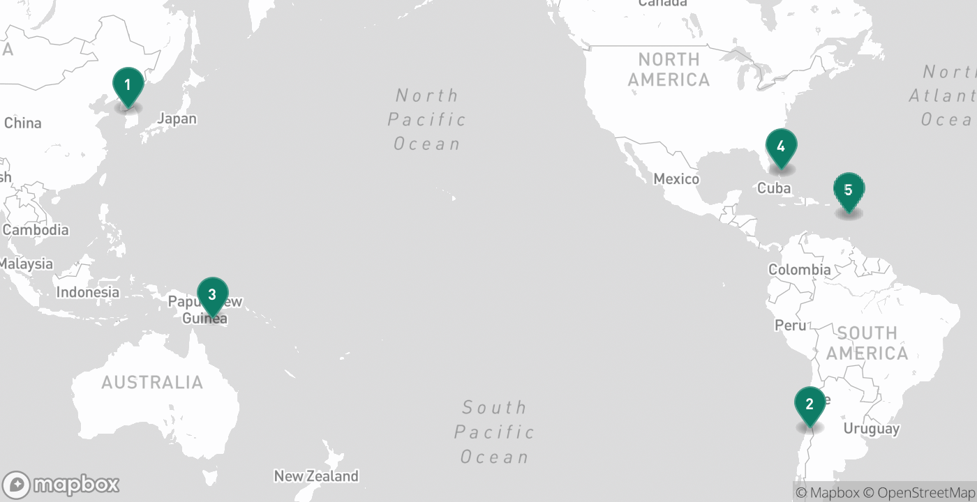 Map of the five cities from August 23rd, 2026