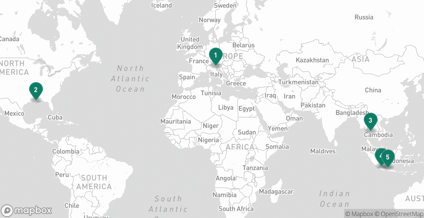 Map of the five cities from August 25th, 2026