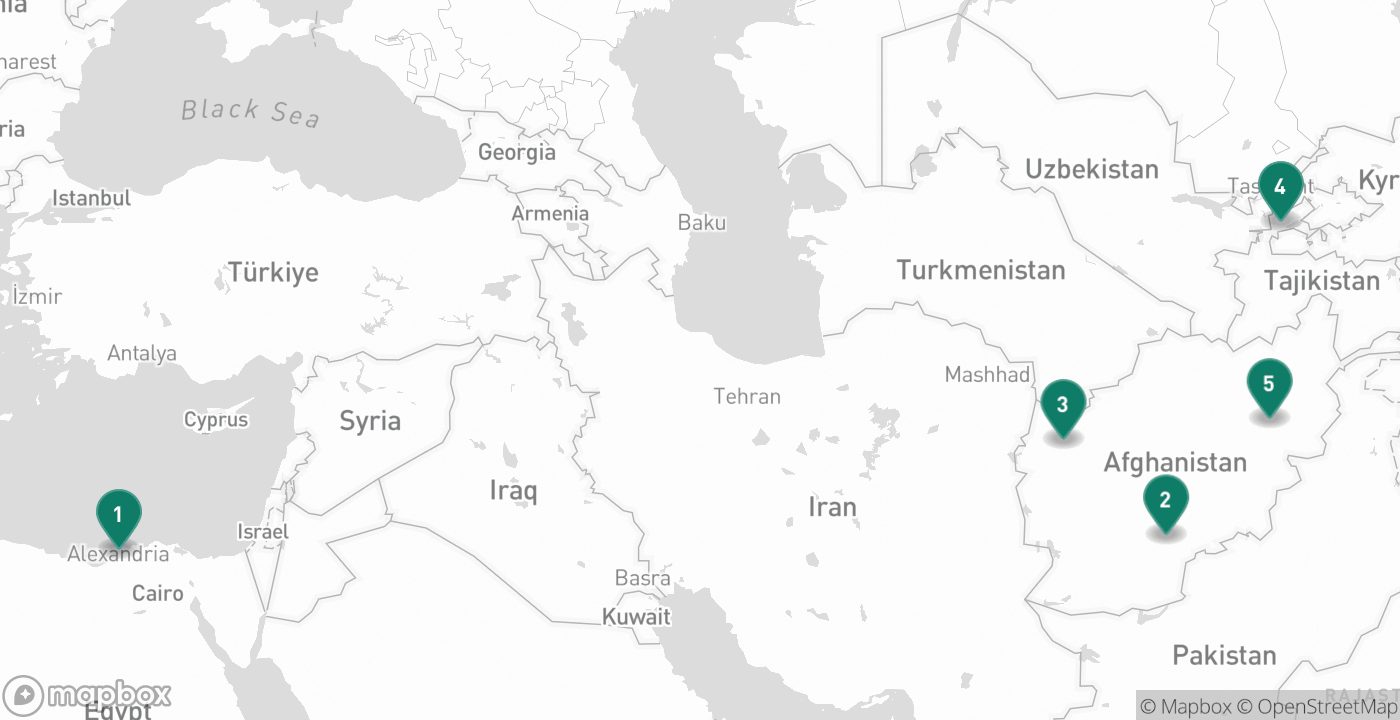 Map of the five cities from August 27th, 2026