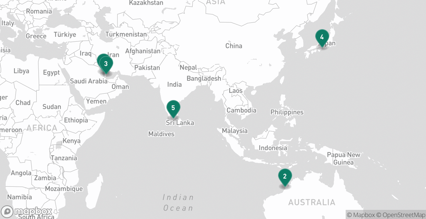 Map of the five cities from August 30th, 2026