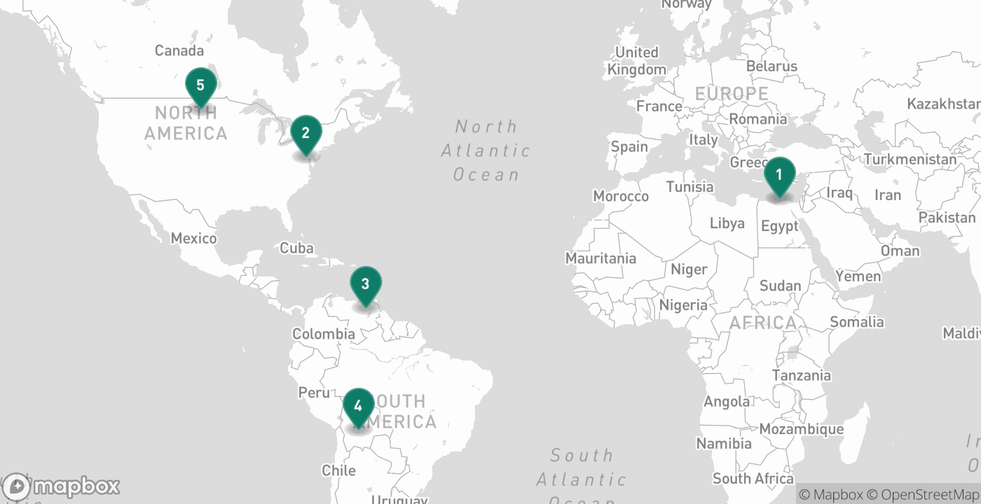 Map of the five cities from September 4th, 2026