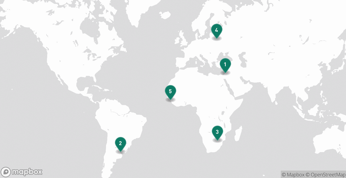 Map of the five cities from September 5th, 2026