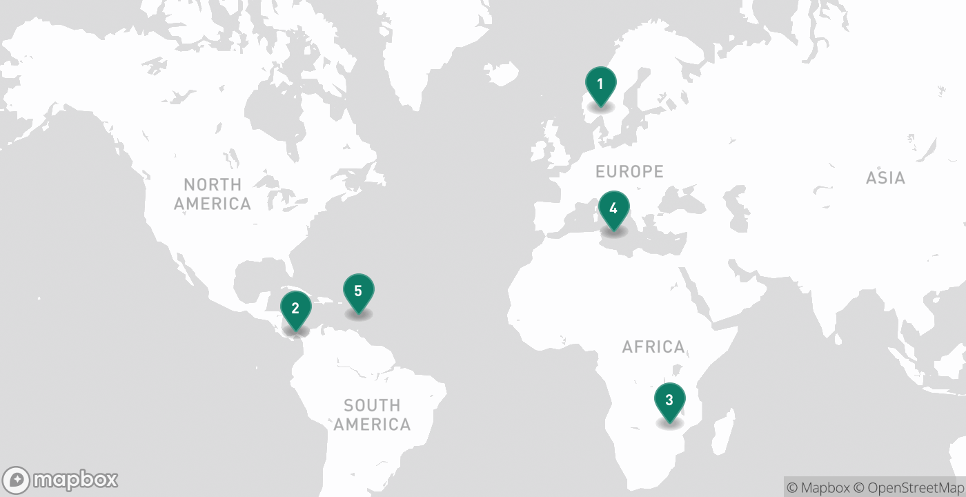 Map of the five cities from September 6th, 2026
