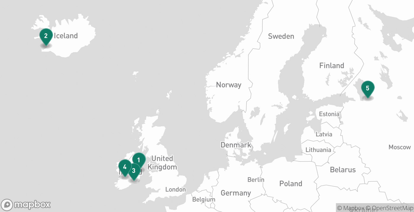 Map of the five cities from September 11th, 2026