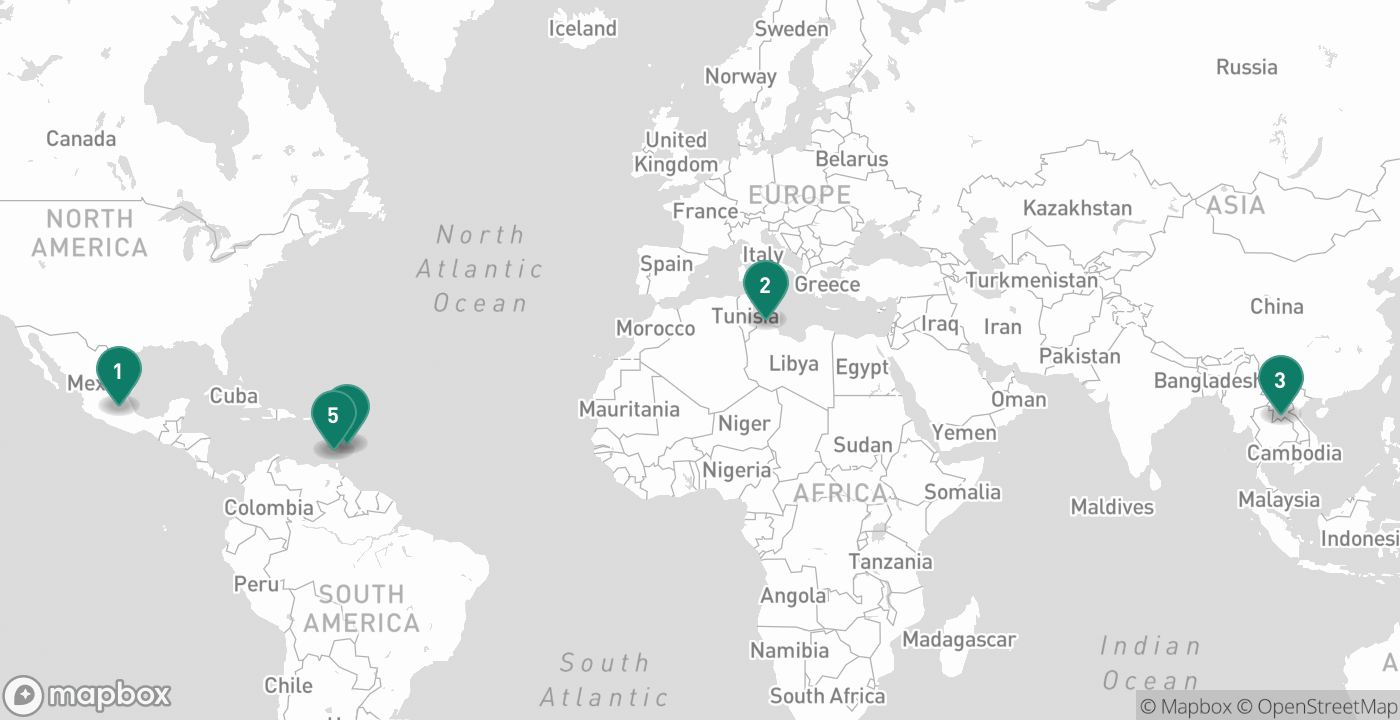Map of the five cities from September 13th, 2026