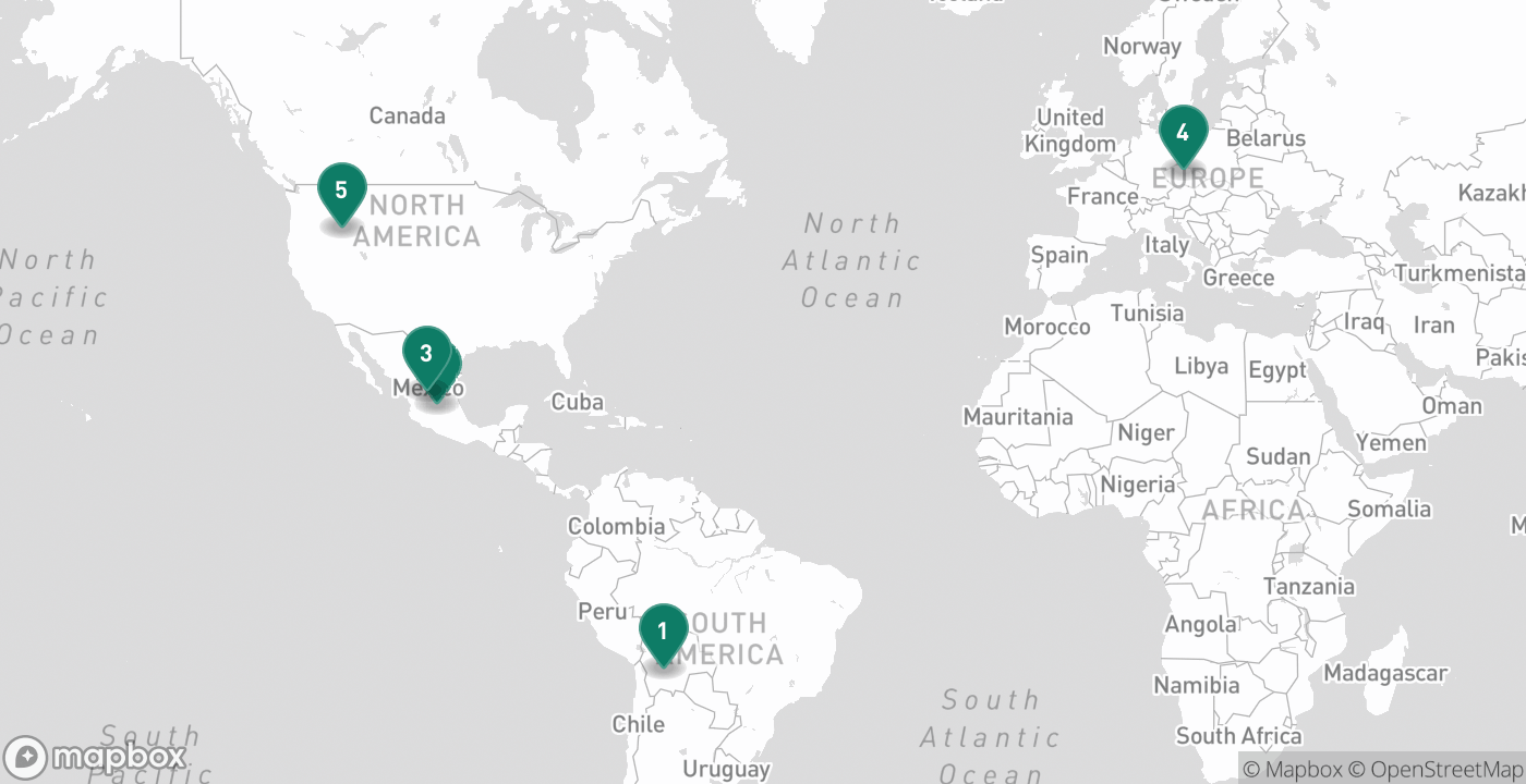 Map of the five cities from September 14th, 2026