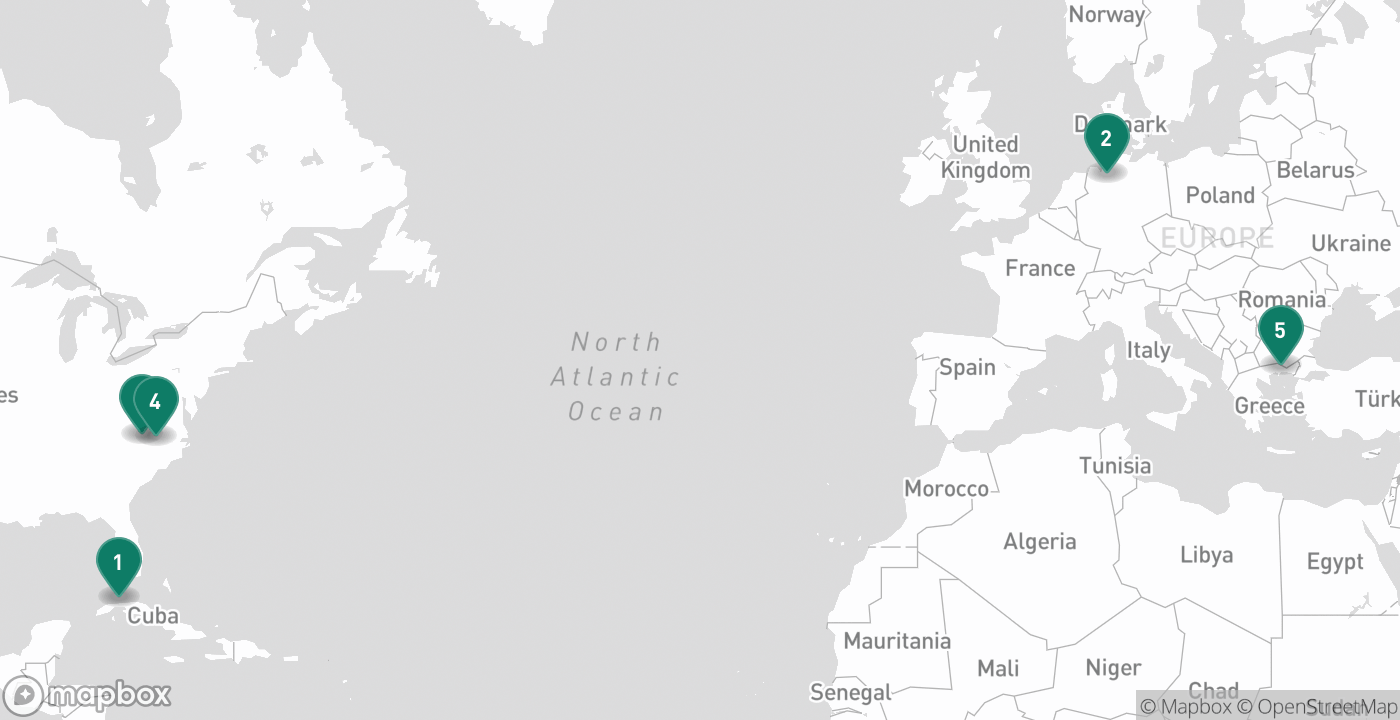 Map of the five cities from September 16th, 2026