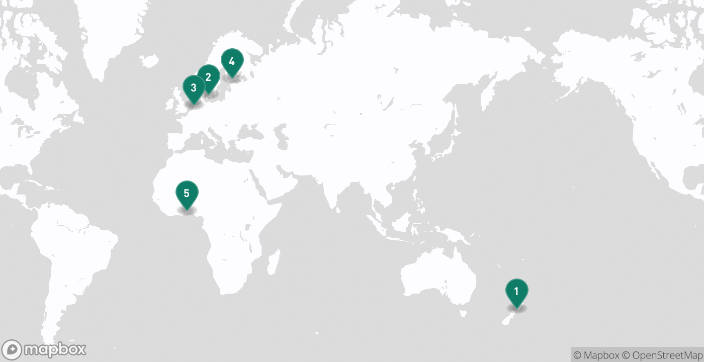 Map of the five cities from September 19th, 2026