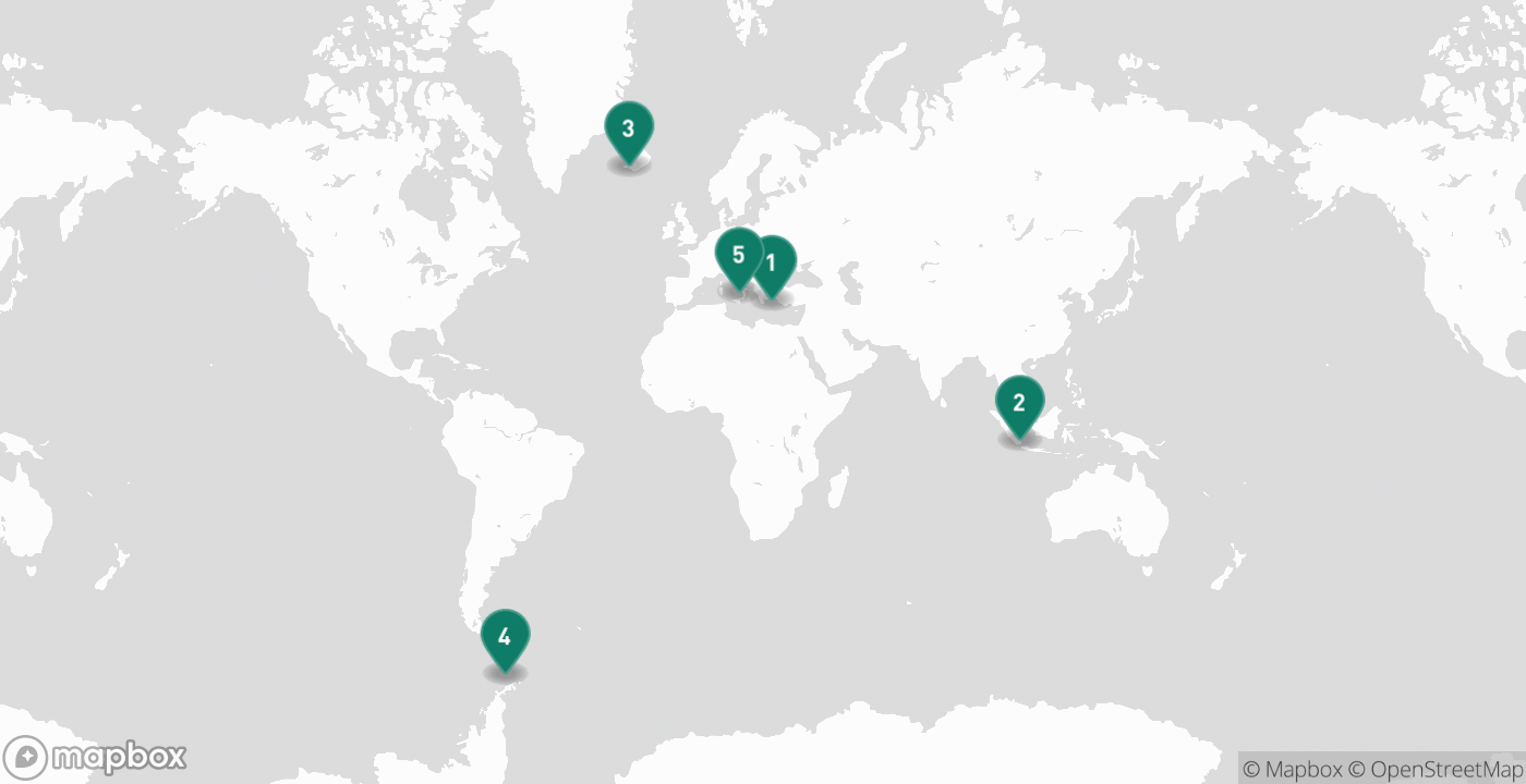 Map of the five cities from September 21st, 2026