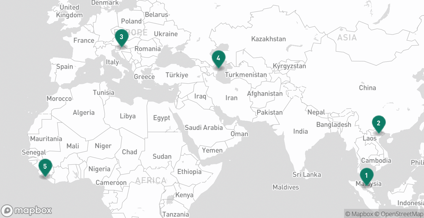 Map of the five cities from September 26th, 2026