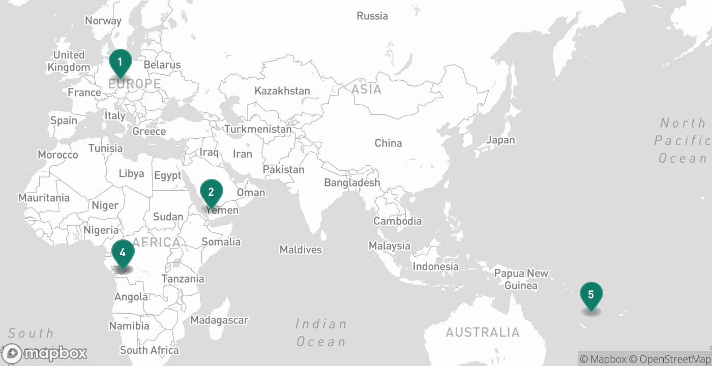 Map of the five cities from September 27th, 2026