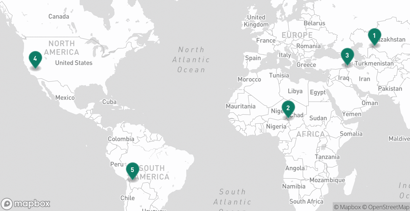 Map of the five cities from September 28th, 2026