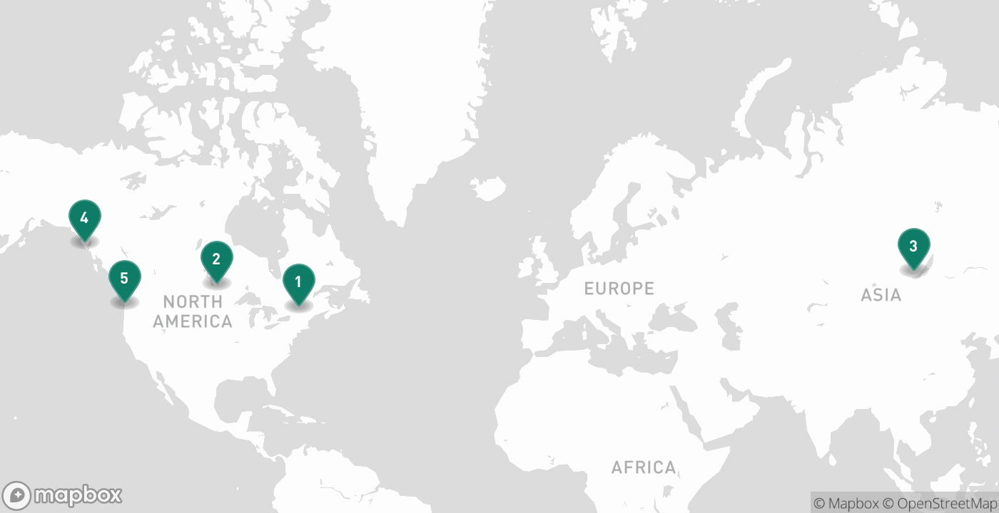 Map of the five cities from September 30th, 2026