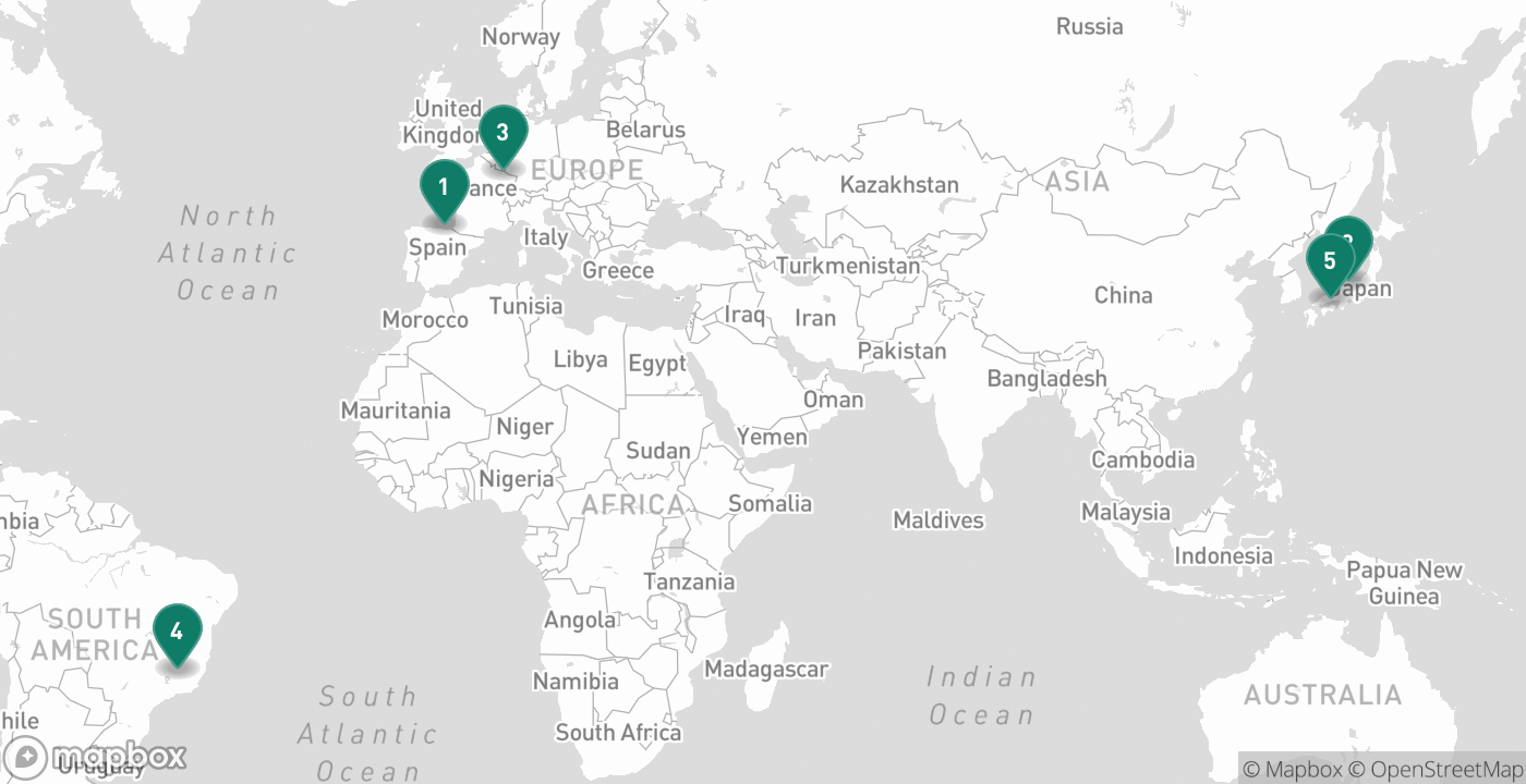 Map of the five cities from October 1st, 2026