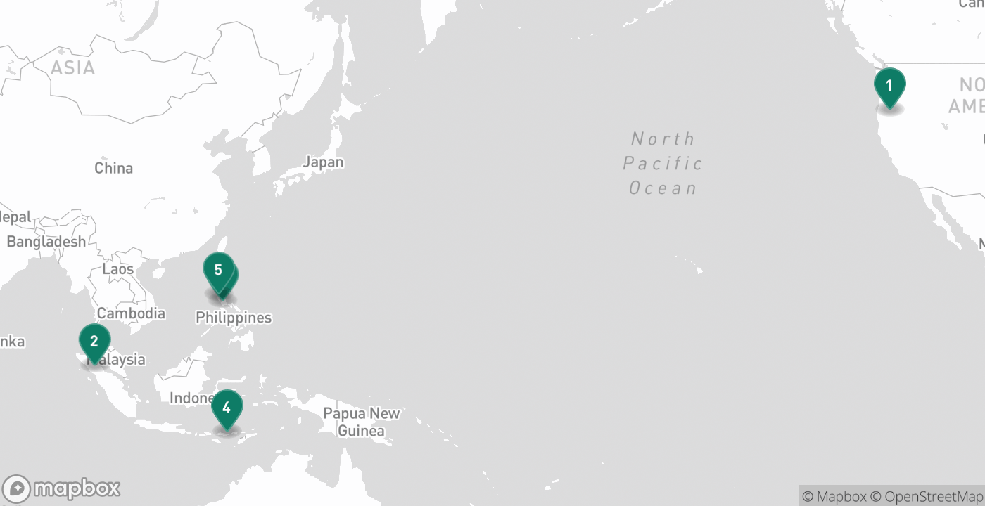 Map of the five cities from October 2nd, 2026