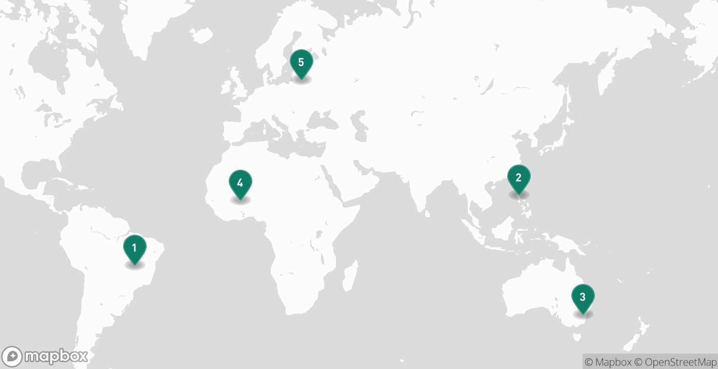 Map of the five cities from October 3rd, 2026