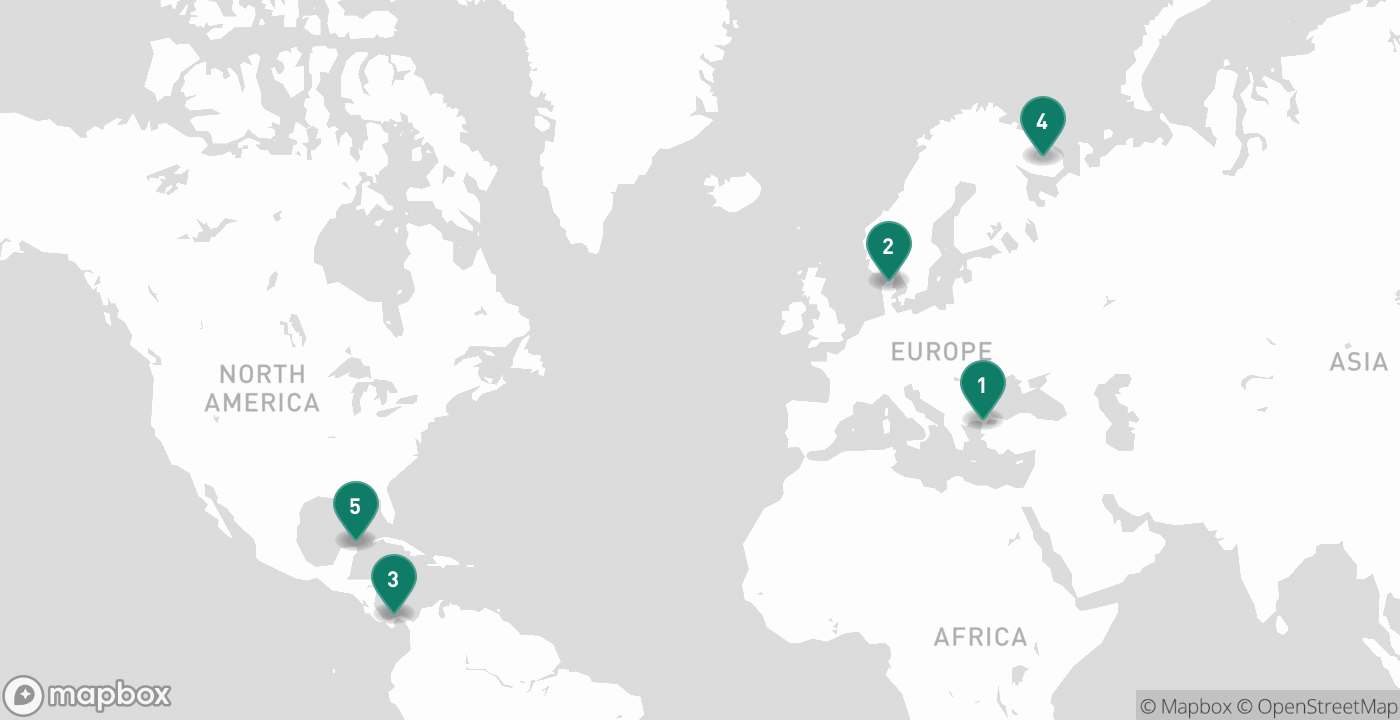 Map of the five cities from October 5th, 2026