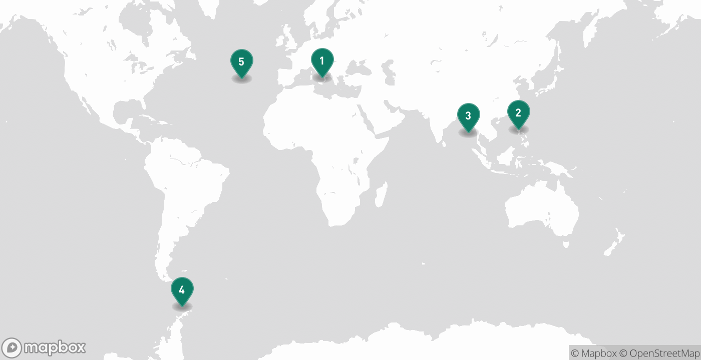 Map of the five cities from October 7th, 2026