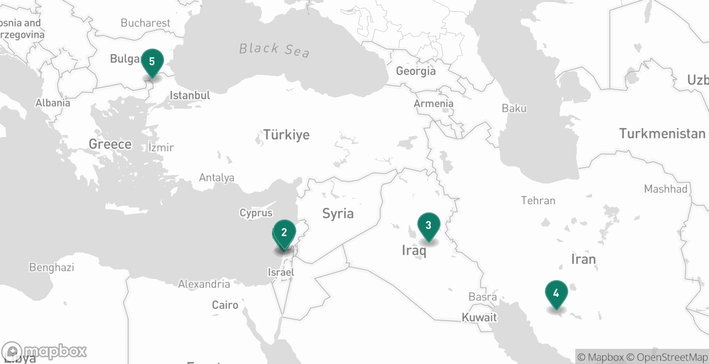 Map of the five cities from October 8th, 2026