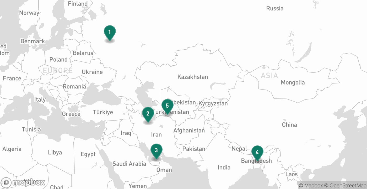 Map of the five cities from October 10th, 2026