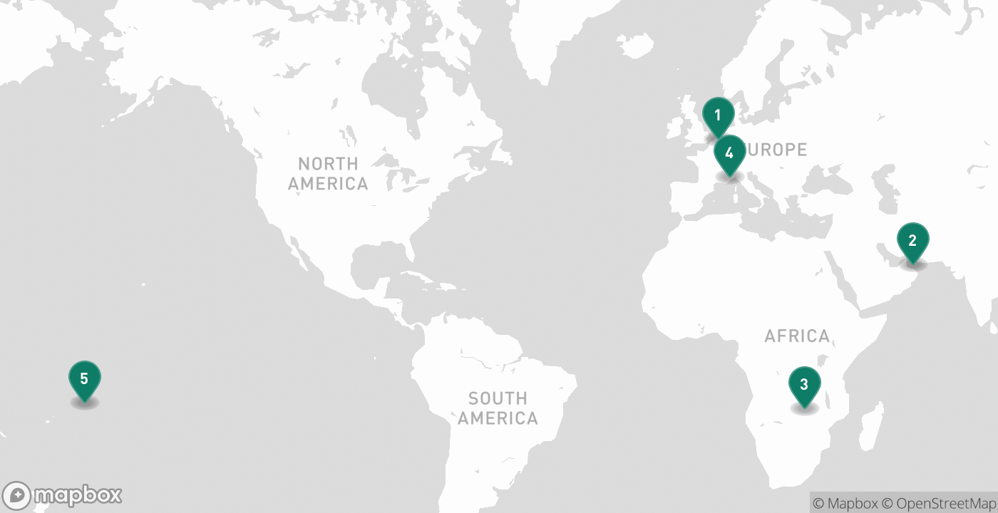 Map of the five cities from October 11th, 2026