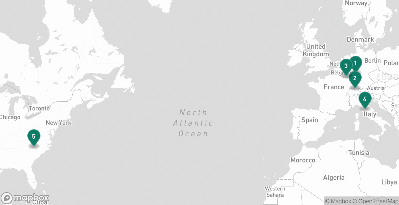 Map of the five cities from October 12th, 2026