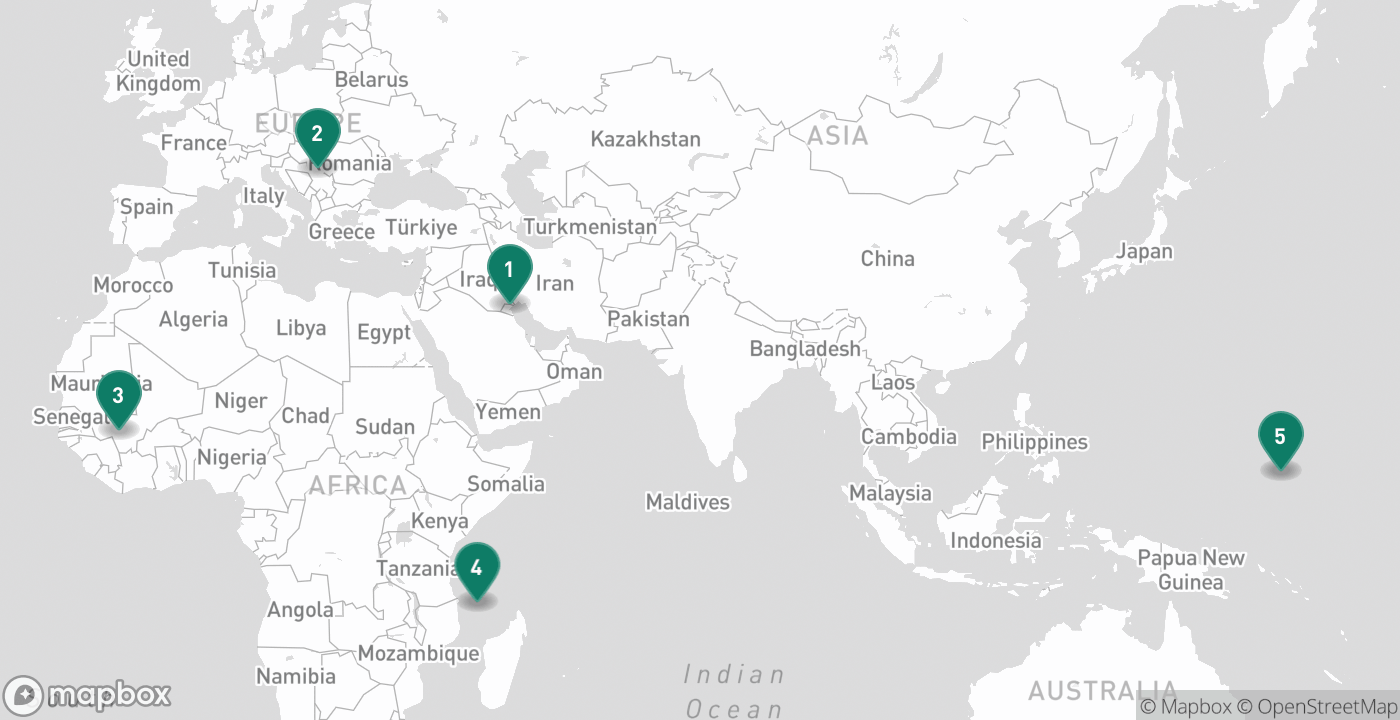 Map of the five cities from October 18th, 2026