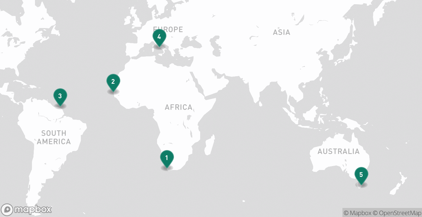 Map of the five cities from October 19th, 2026